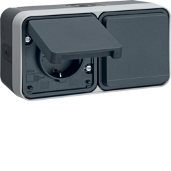47753545 W.1 dobbel stikk IP55 grå