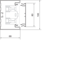 Komplett tverrsnittegning BRA65100 Underdel Aluminium