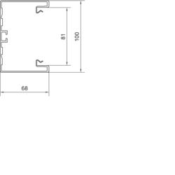 Separat tverrsnittegning BRA65100 Underdel Aluminium
