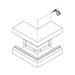 Produkttegning BRA65130 Utvendig hjørne Aluminium