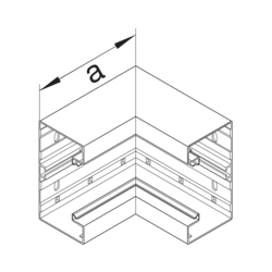 Produkttegning BRA65100 Innvendig hjørne Aluminium