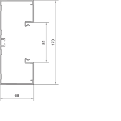 Separat tverrsnittegning BRA65170 Underdel Aluminium