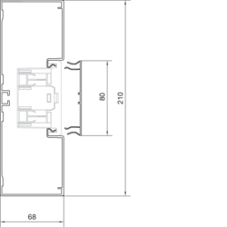 Komplett tverrsnittegning BRA65210 Underdel Aluminium