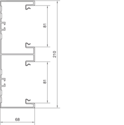 Separat tverrsnittegning BRA65210D Underdel Aluminium