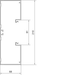 Separat tverrsnittegning BRA65210 Underdel Aluminium