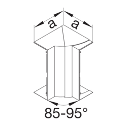 Produkttegning BRA65210D Justerbart innvendig hjørne Halogenfri PC-ABS