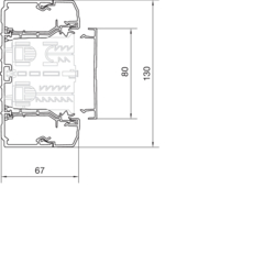 Komplett tverrsnittegning BRN70130 Underdel PVC