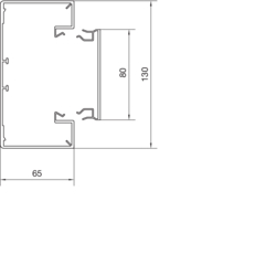 Komplett tverrsnittegning BRP65130 Underdel PVC