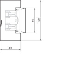 Komplett tverrsnittegning BRS65210D Overdel Stålblekk