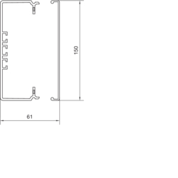 Komplett tverrsnittegning FB60150 Under- og overdel PVC