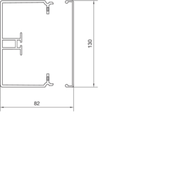 Komplett tverrsnittegning FB80130 Under- og overdel PVC