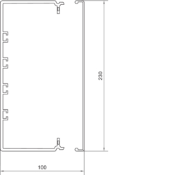 Komplett tverrsnittegning FB99230 Under- og overdel PVC