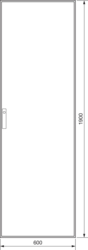 Produkttegning Rekkegulvskap FG, Standard dør, IP54, dybde 400 mm, høyde 1900 mm Stålblekk