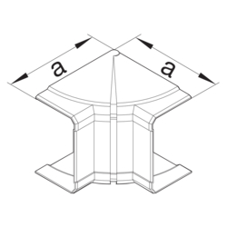 Produkttegning BRN70110 Justerbart innvendig hjørne PVC