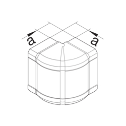 Produkttegning BRHN70130 Justerbart utvendig hjørne Halogenfri PC-ABS