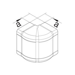 Produkttegning BRHN70130 Justerbart utvendig hjørne Halogenfri PC-ABS