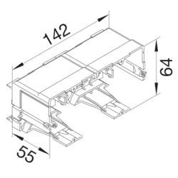 Produkttegning Uttaksboks for Mini-Switch forskjellige materialer