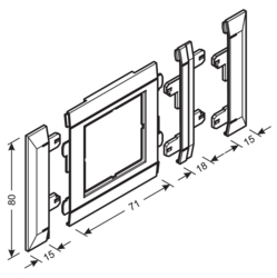 Produkttegning Uttaksramme PVC