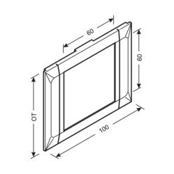 Produkttegning Rammer for universalboks Halogenfri PC-ABS