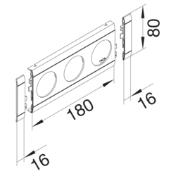 Produkttegning Ramme 3-veis ABS