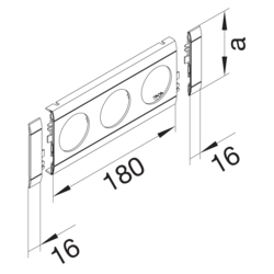 Produkttegning Ramme 3-veis ABS