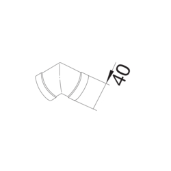 Produkttegning EK400400 Utvendig hjørne PVC