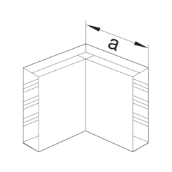 Produkttegning FB80130 Innvendig hjørne PVC