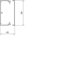 Komplett tverrsnittegning LF40090 Under- og overdel PVC