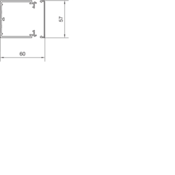 Komplett tverrsnittegning LF60060 Under- og overdel PVC