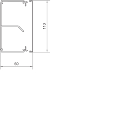 Komplett tverrsnittegning LF60111 Under- og overdel PVC