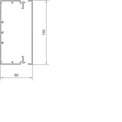 Komplett tverrsnittegning LF60150 Under- og overdel PVC