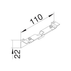 Produkttegning Gulvlistsystem SL, Høyde 55 mm Uttaksholder ABS