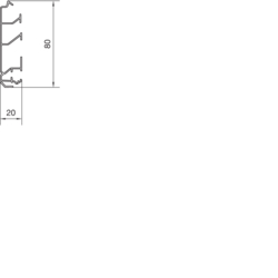 Separat tverrsnittegning Underdel 80 mm Underdel PVC