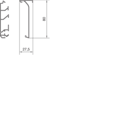 Komplett tverrsnittegning SL200801 og SL200802 Underdel PVC