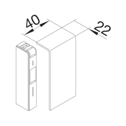 Produkttegning SLH200801 og SLH200802 Endestykke Halogenfri PC-ABS