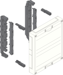 Produkttegning Tett systemmodul for samleskinner - Høyde 300 mm plast