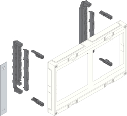Produkttegning Åpen systemmodul for NH-brytere på samleskinner - Høyde 300 mm plast