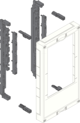 Produkttegning Åpen systemmodul for NH-brytere på samleskinner - Høyde 450 mm plast