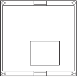 Produkttegning Systemmodul for effektbryter x160, x250 og h250 - Høyde 300 mm plast