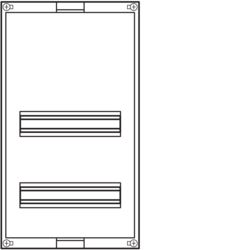 Produkttegning Systemmodul for effektbryter x250, h250, h630, h1000 og h1600 - Høyde 450 mm plast