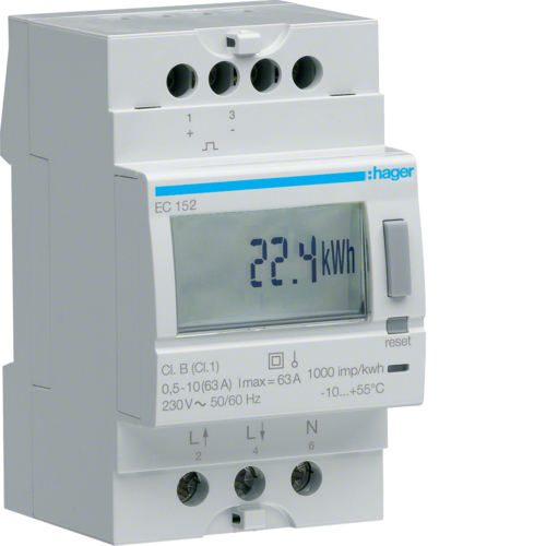EC152 MÅLER 1-FAS 63A 2 TARIFF
