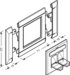 Produkttegning Rammer til datauttak, PVC og PC/ABS halogenfri PVC