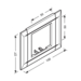Produkttegning Rammer for uttak, 50x50 PVC