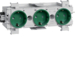 GS30016029 Stikk 3x,  Wago,  frontmont,  grønn